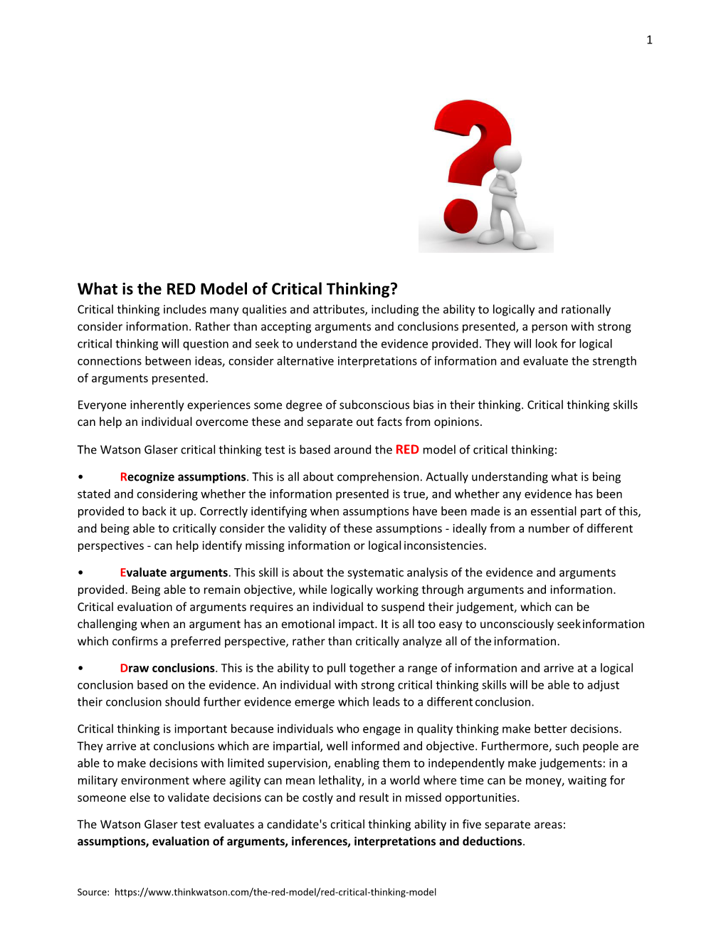 red method critical thinking