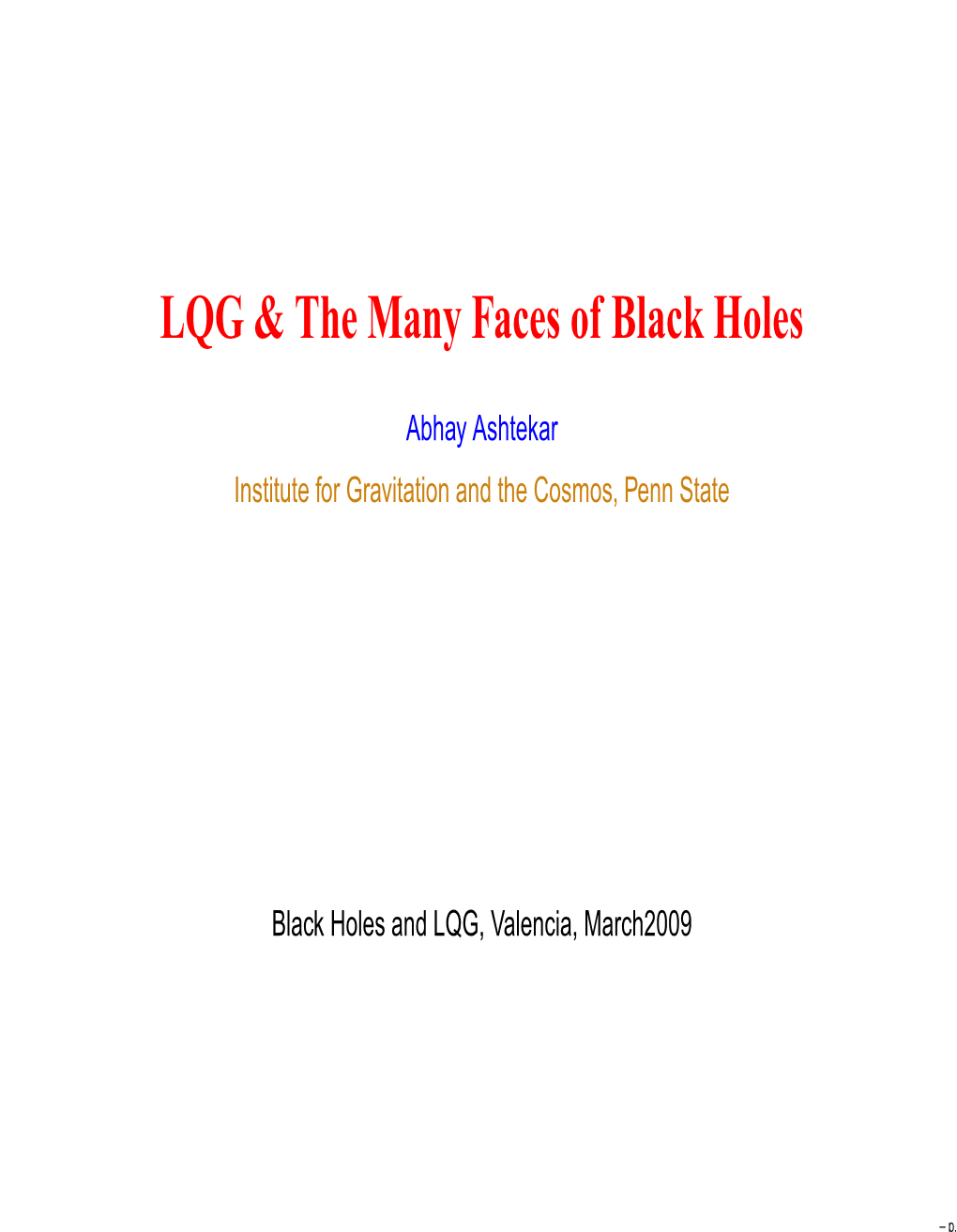 LQG & the Many Faces of Black Holes