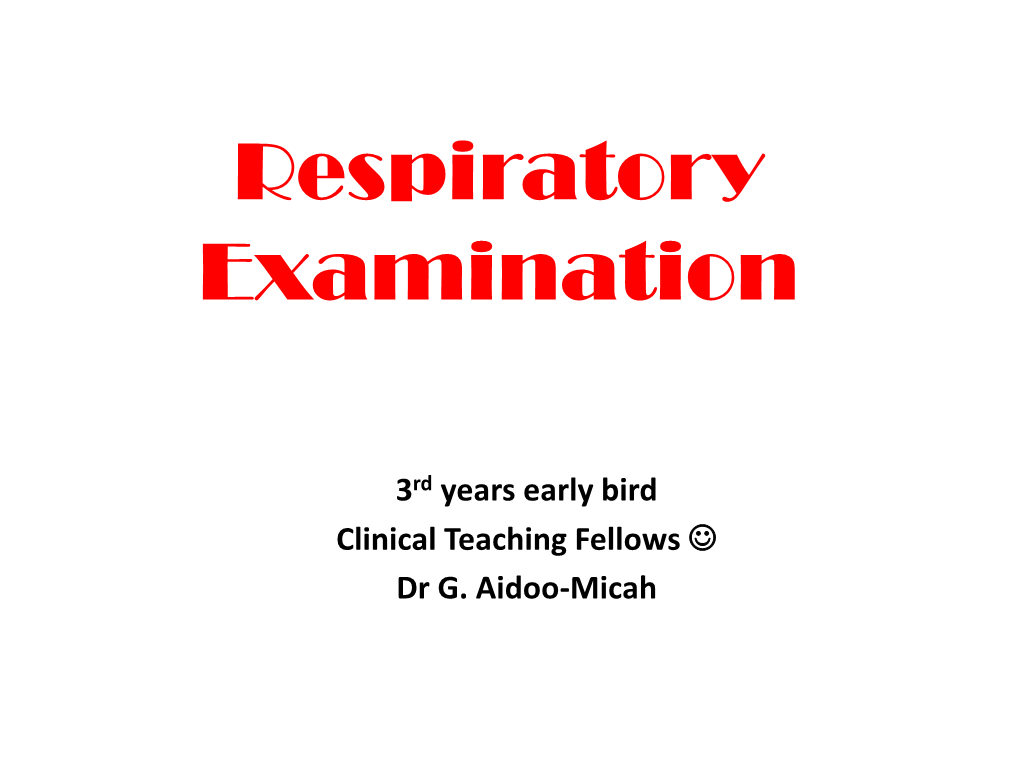 Respiratory Examination