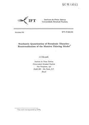 Stochastic Quantization of Fermionic Theories: Renormalization of the Massive Thirring Model