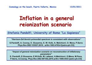 Inflation in a General Reionization Scenario