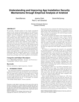 Understanding and Improving App Installation Security Mechanisms Through Empirical Analysis of Android