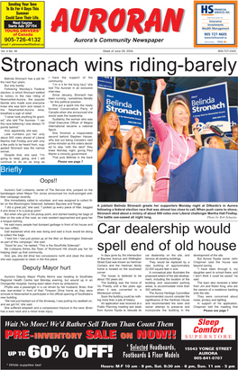Stronach Wins Riding-Barely Belinda Stronach Has a Job for I Have the Support of the the Next Four Years