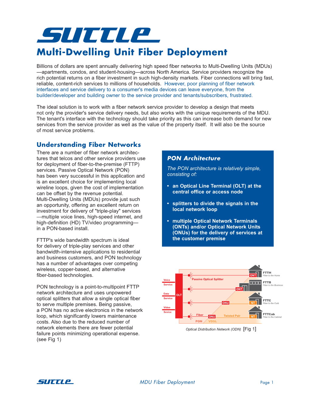 Multi-Dwelling Unit Fiber Deployment