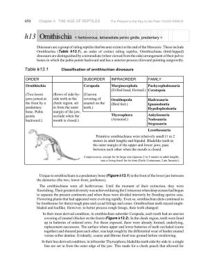 Table H13.1), an Order of Extinct Ruling Reptiles