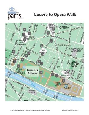 Louvre to Opera Walk | Page 1 /RXYUHWR2SHUD:DON