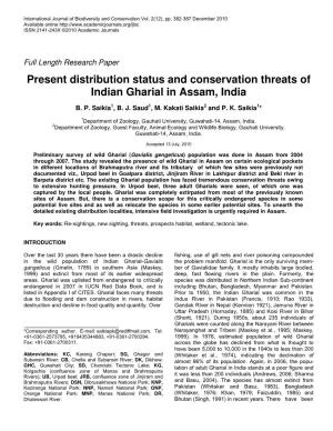 Present Distribution Status and Conservation Threats of Indian Gharial in Assam, India