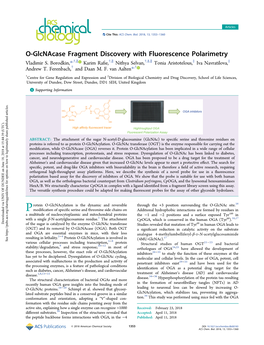 O-Glcnacase Fragment Discovery with Fluorescence Polarimetry
