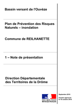 Plan De Prévention Des Risques Naturels – Inondation Commune De