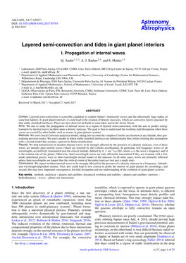 Layered Semi-Convection and Tides in Giant Planet Interiors I