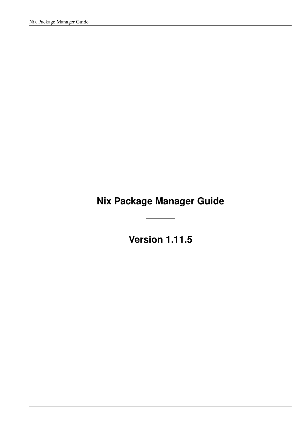 Nix Package Manager Guide I