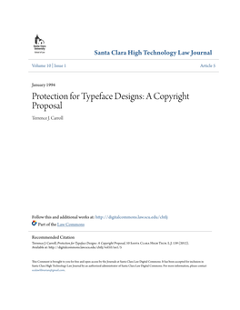 Protection for Typeface Designs: a Copyright Proposal Terrence J