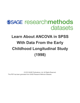 Learn About ANCOVA in SPSS with Data from the Early Childhood Longitudinal Study (1998)