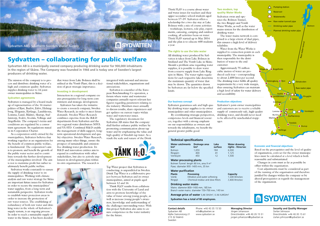 Sydvatten – Collaborating for Public Welfare Småland and the Vomb Lake in Skåne