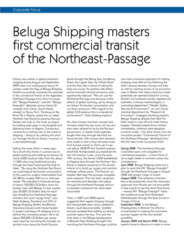 Beluga Shipping Masters First Commercial Transit of the Northeast-Passage