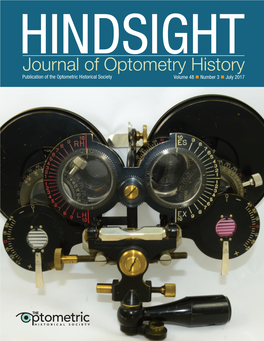 Journal of Optometry History Publication of the Optometric Historical Society Volume 48  Number 3  July 2017