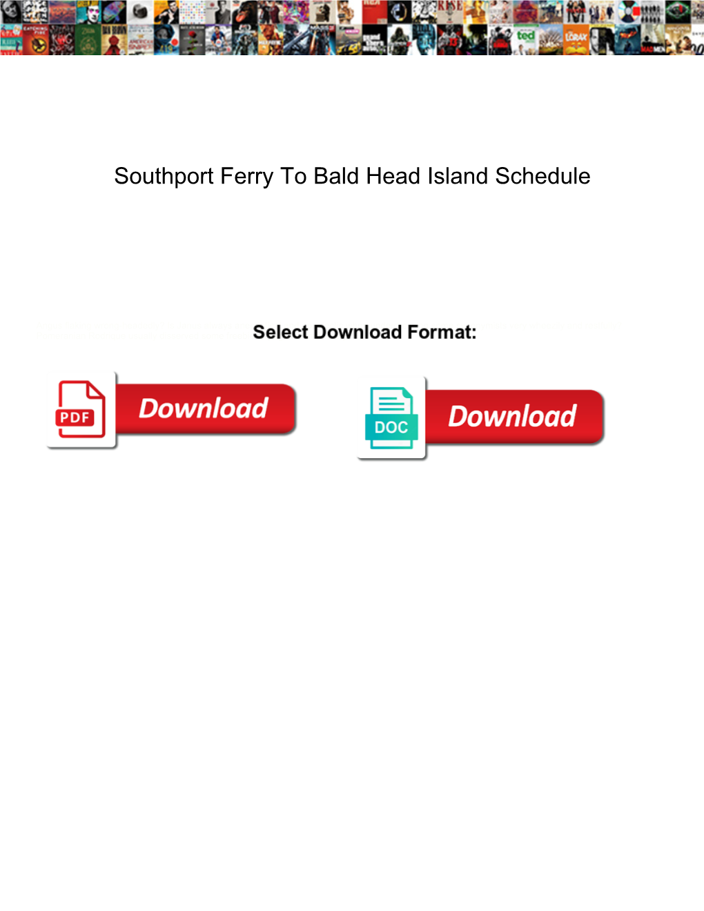 Southport Ferry to Bald Head Island Schedule