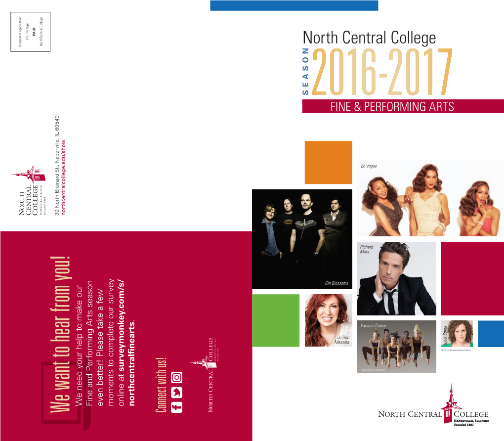 2016-2017 Fine Arts Season Brochure