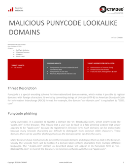 Malicious-Punycode-Look-Alike-Domain