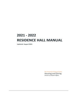2020-2021 Residence Hall Manual