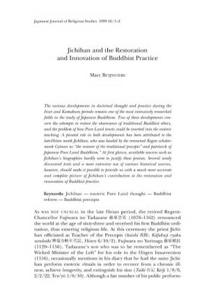 Jichihan and the Restoration and Innovation of Buddhist Practice