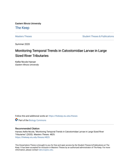 Monitoring Temporal Trends in Catostomidae Larvae in Large Sized River Tributaries