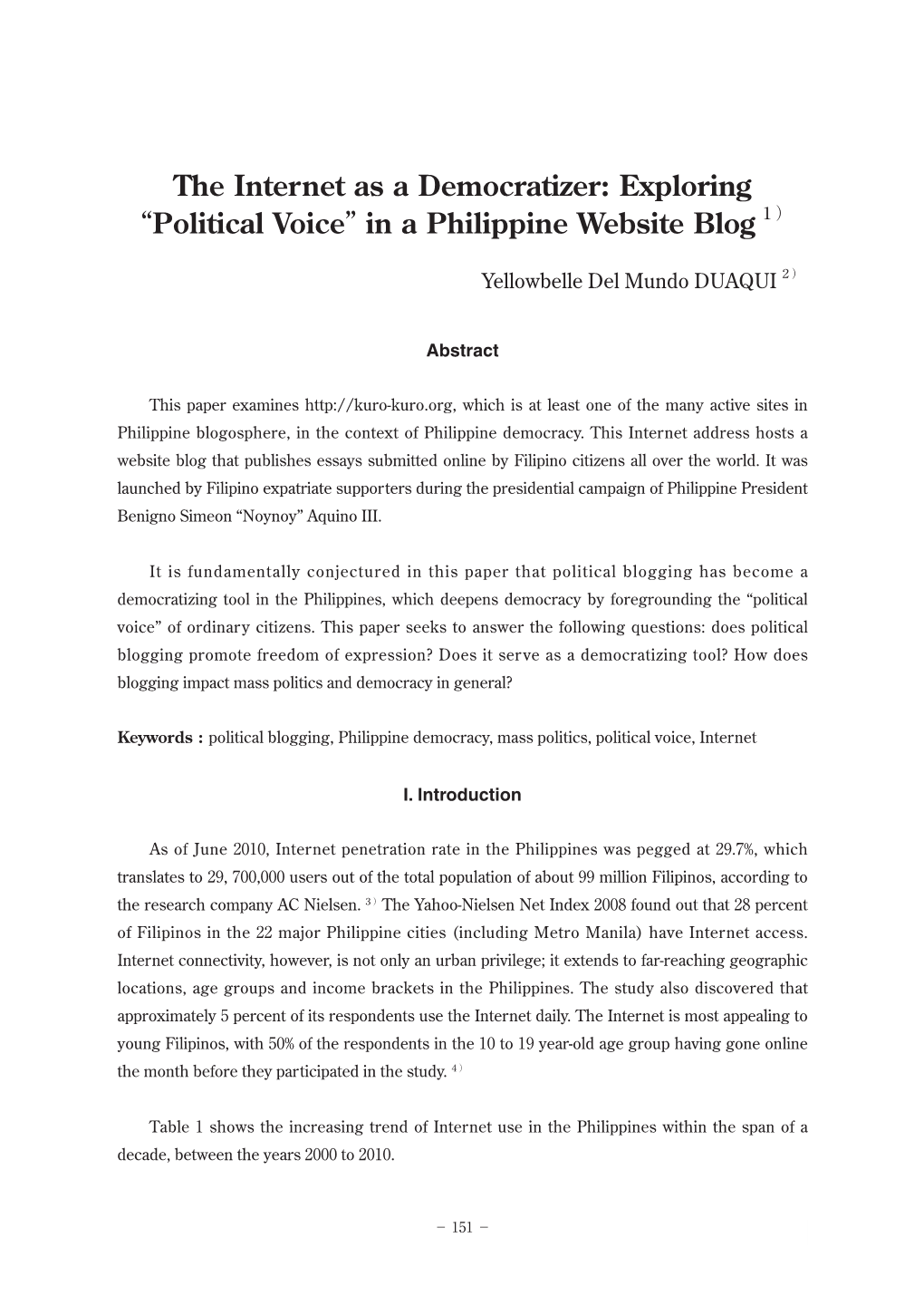 “Political Voice” in a Philippine Website Blog1