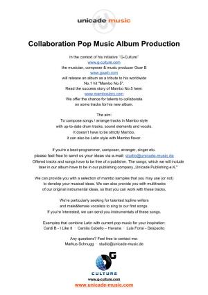 Collaboration Pop Music Album Production
