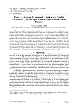 Controversies Over the Provocative Portraits of Prophet Muhammad (Peace Be Upon Him) in Western Media and Its Impacts