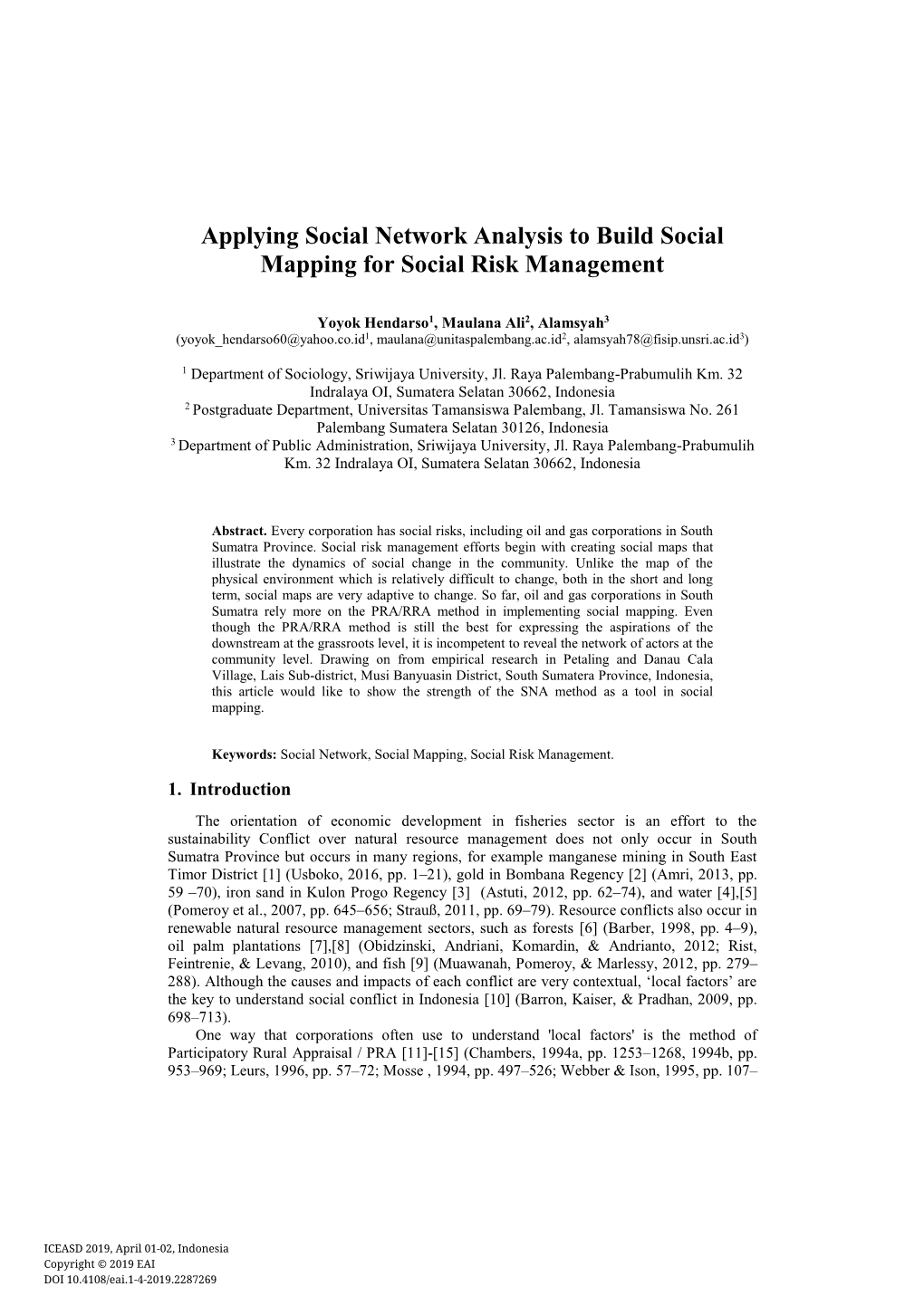 Applying Social Network Analysis to Build Social Mapping for Social Risk Management