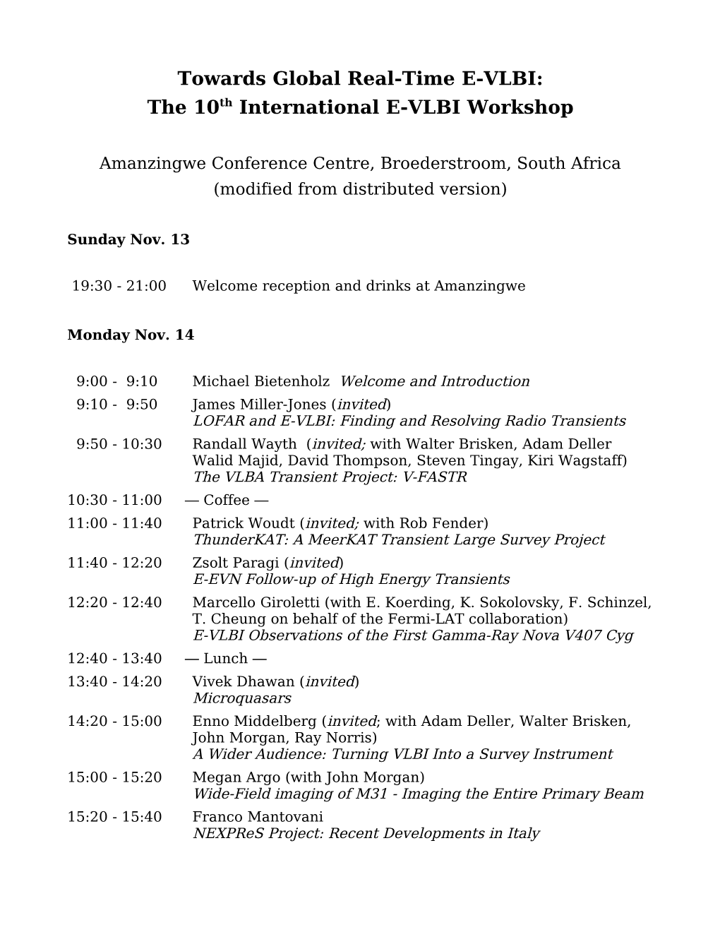 The 10Th International E-VLBI Workshop