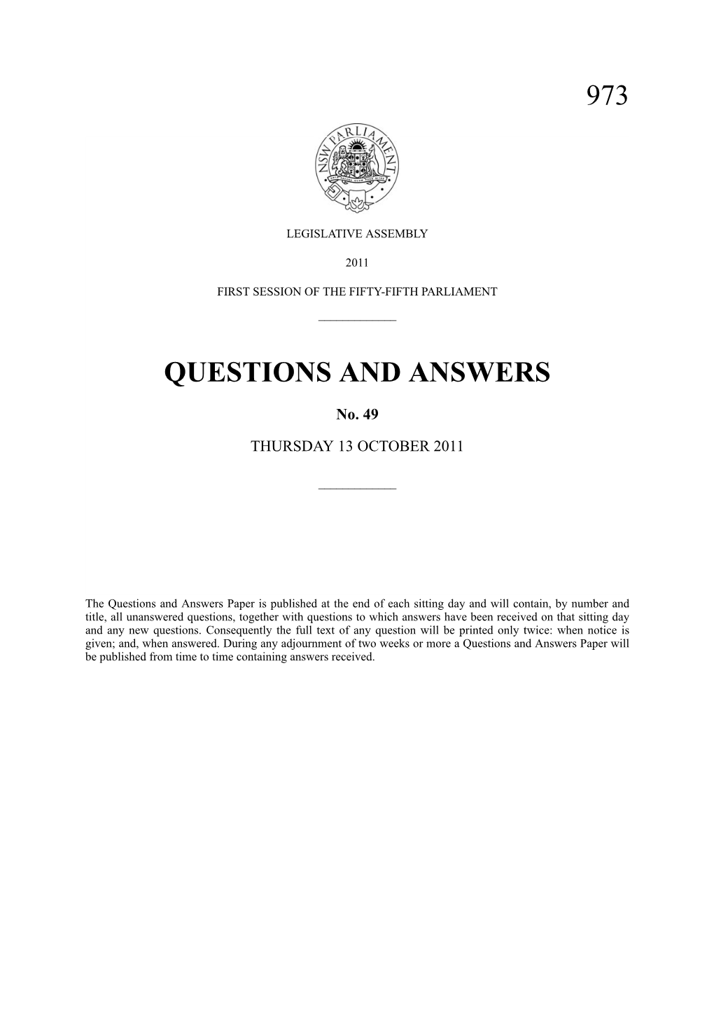 Questions & Answers Paper No. 49