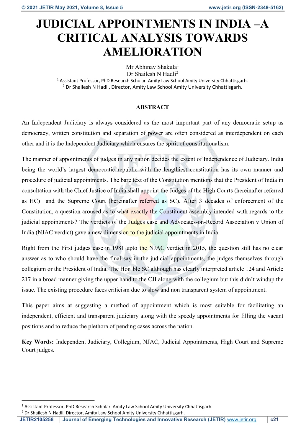 Judicial Appointments in India