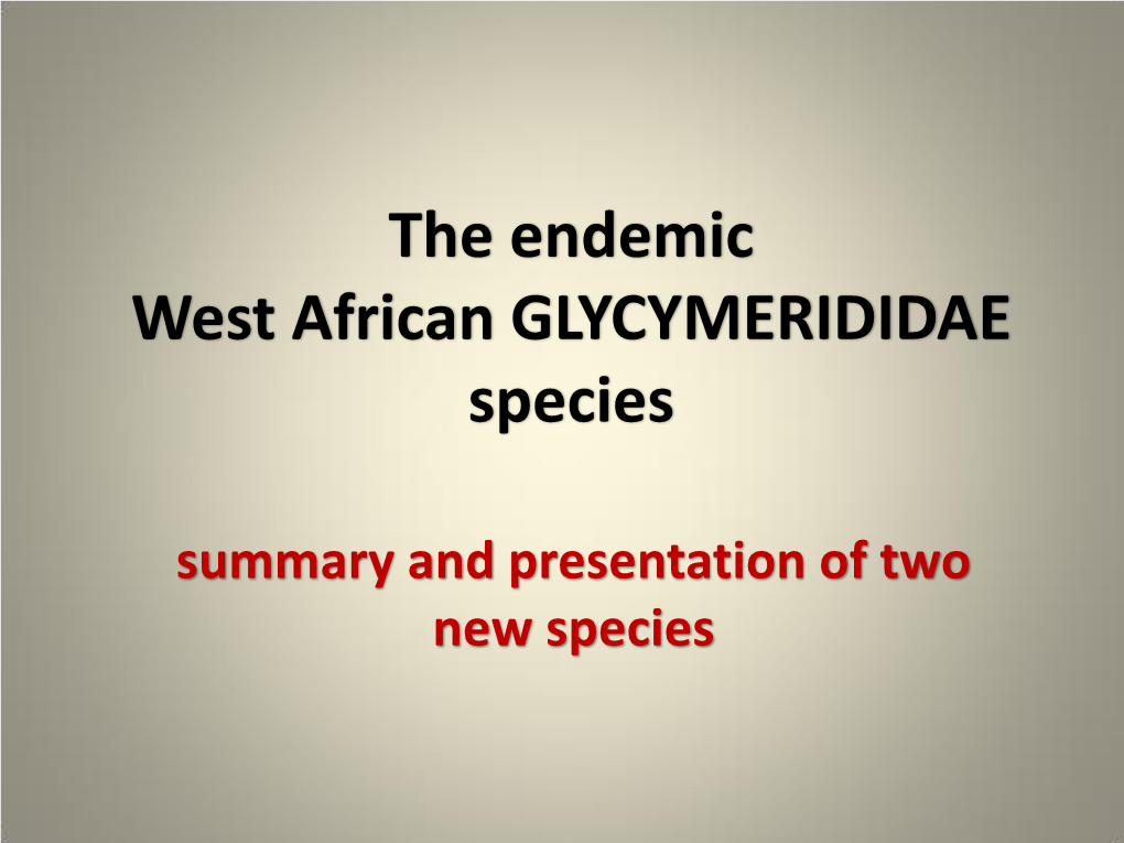 De Endemische West-Afrikaanse Glycymerididae-Soorten
