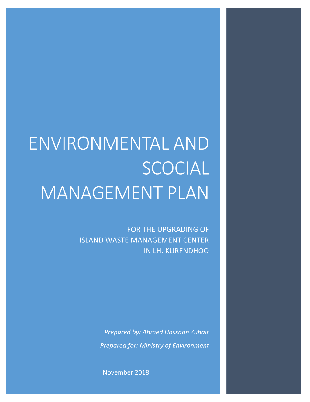 Environmental and Scocial Management Plan