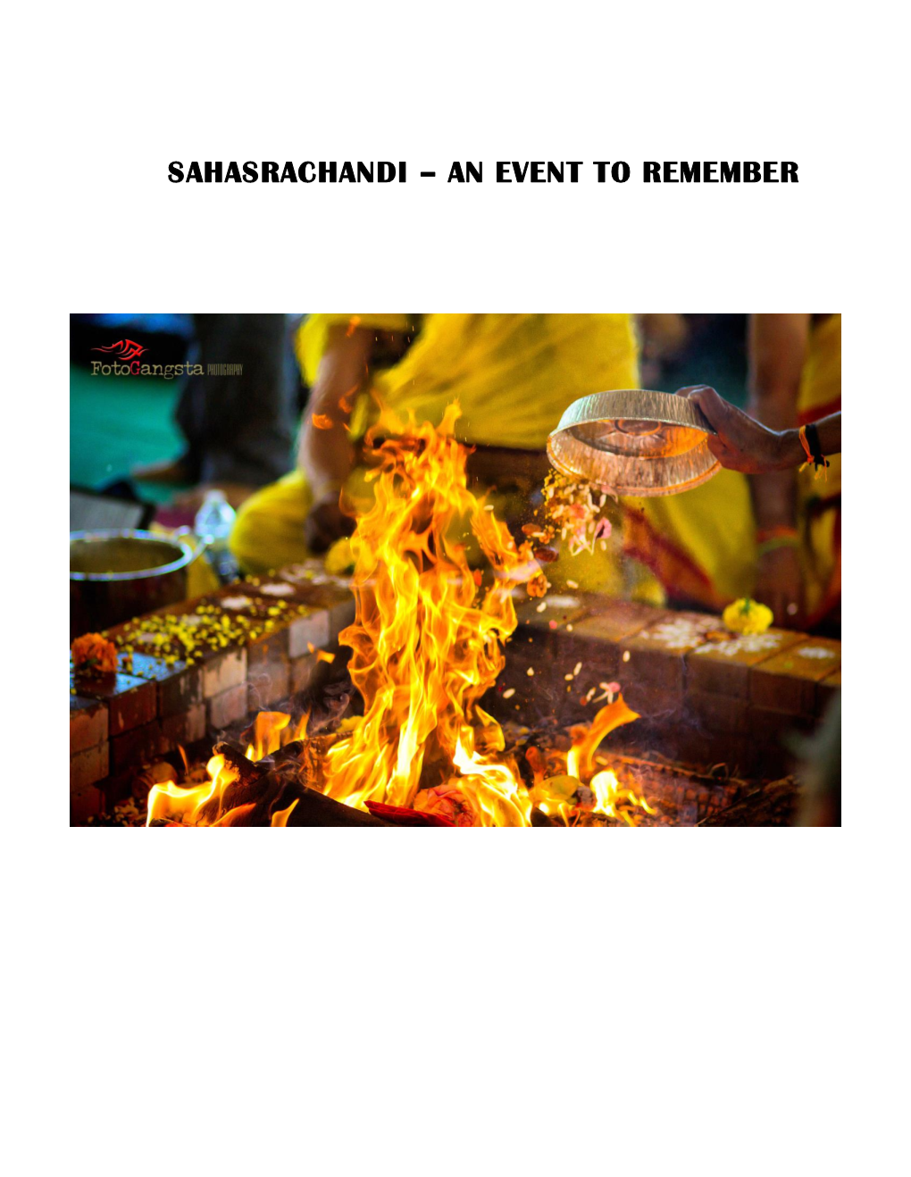 Sahasrachandi – an Event to Remember