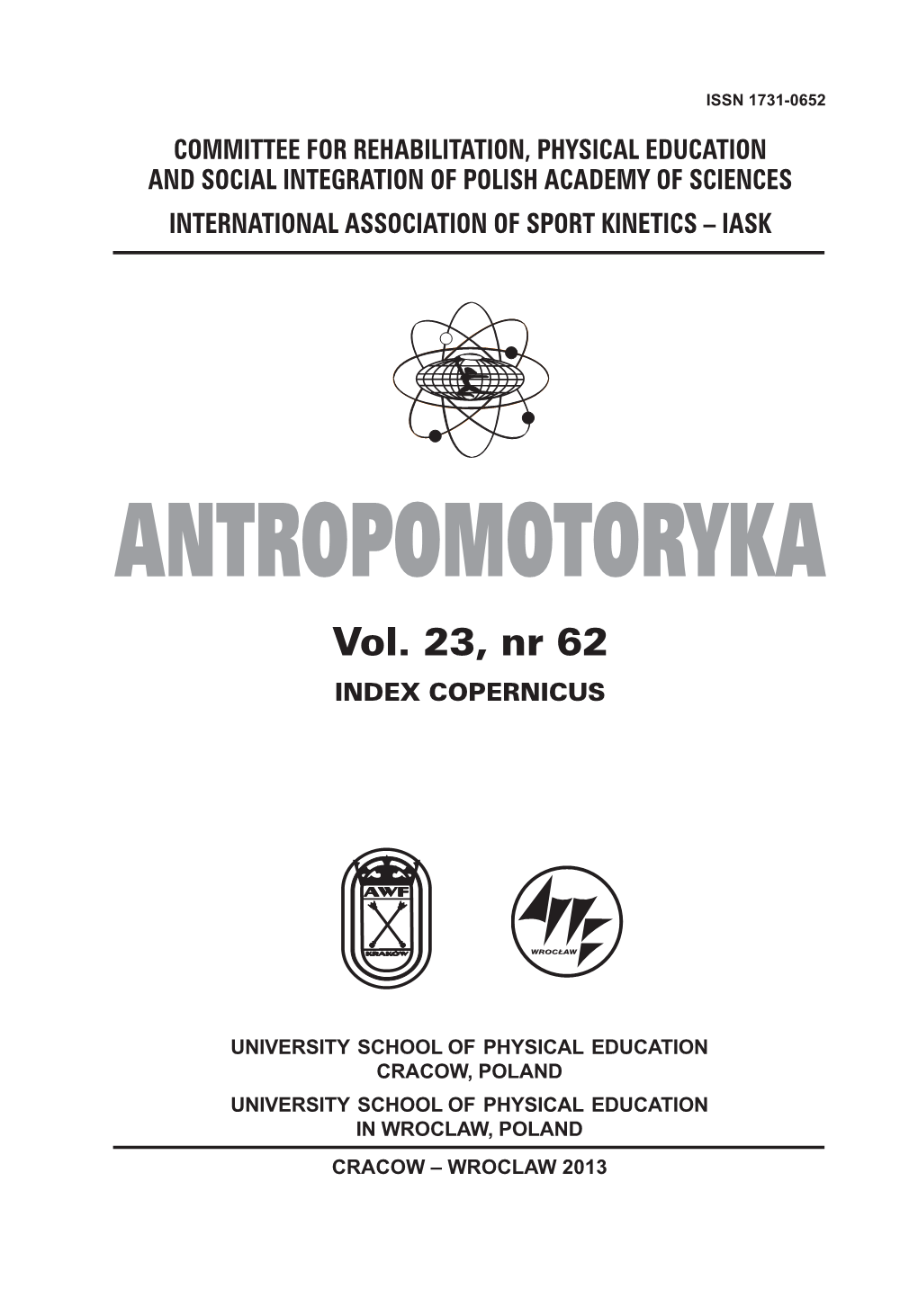 Antropomotoryka Nr 62 (Text