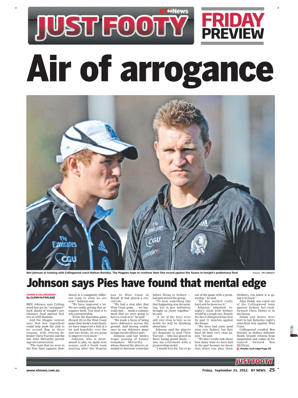 Johnson Says Pies Have Found That Mental Edge