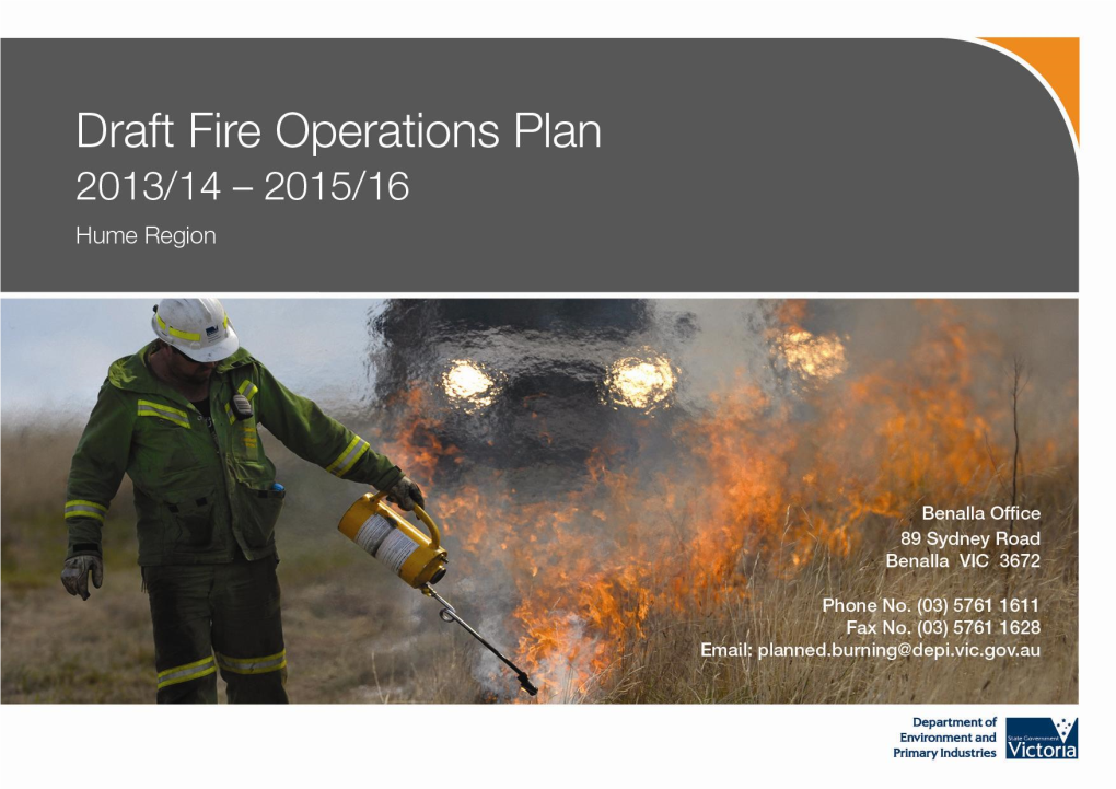 The Location and Boundaries of Proposed Planned Burn/Worksites Shown on the Attached Maps Are Only TABLE of CONTENTS Approximate and Indicative