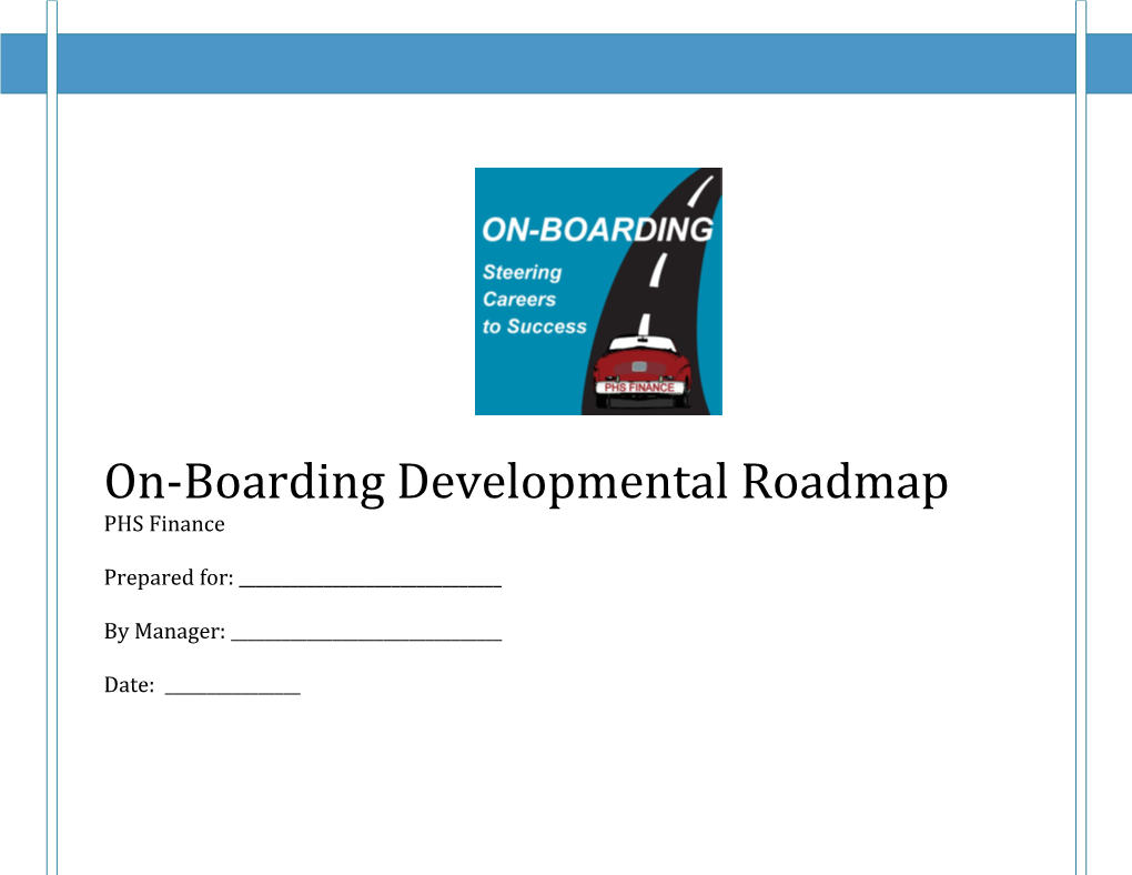 On-Boarding Developmental Roadmap