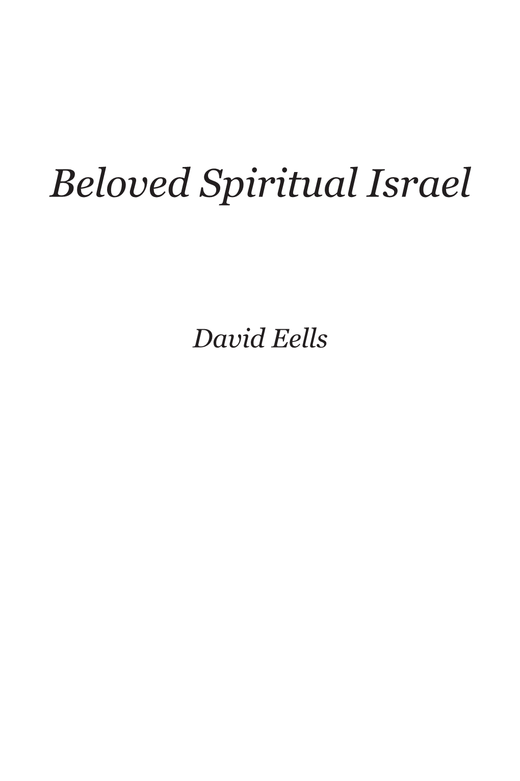 Beloved Spiritual Israel
