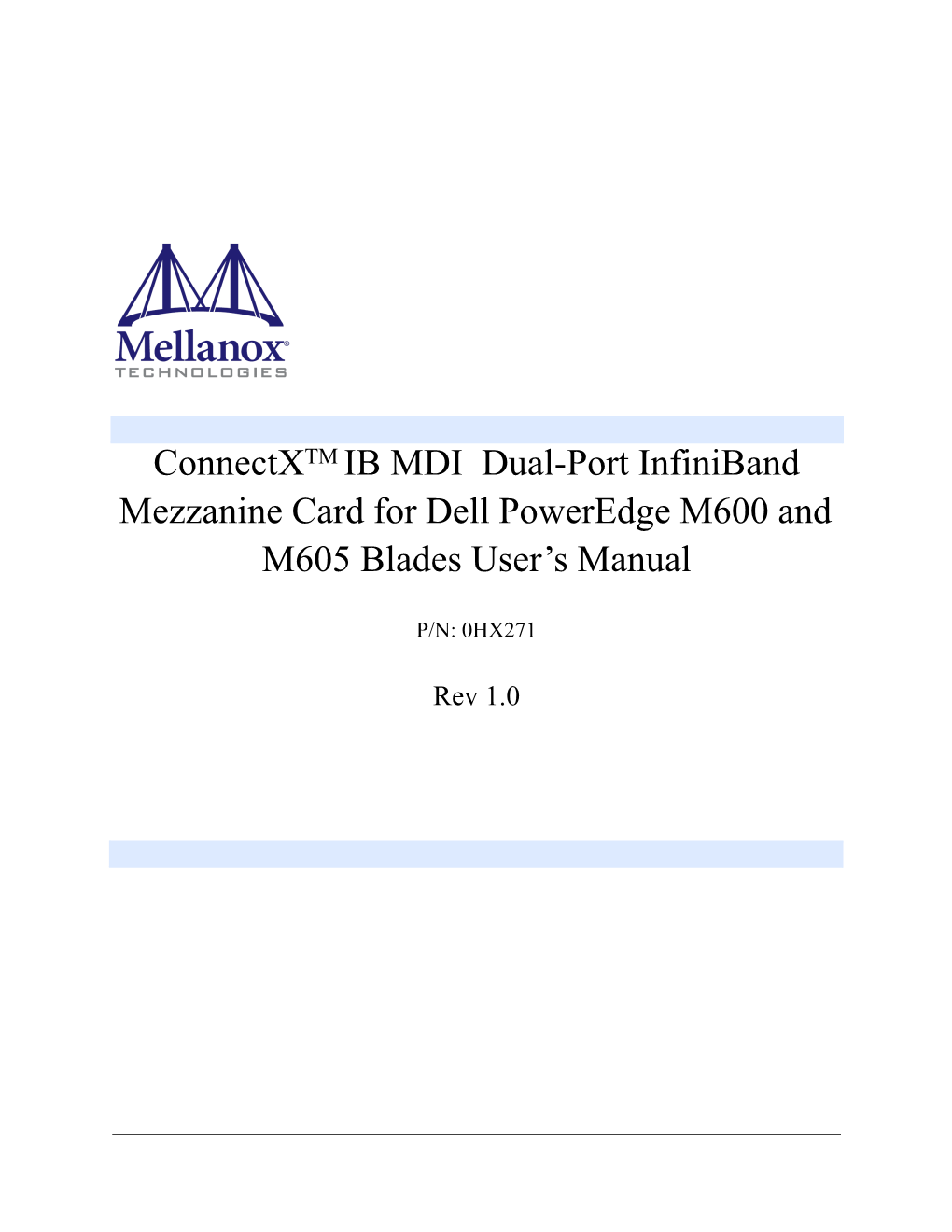 Mellanox Connectx IB MDI Dual-Port Infiniband Mezzanine Card