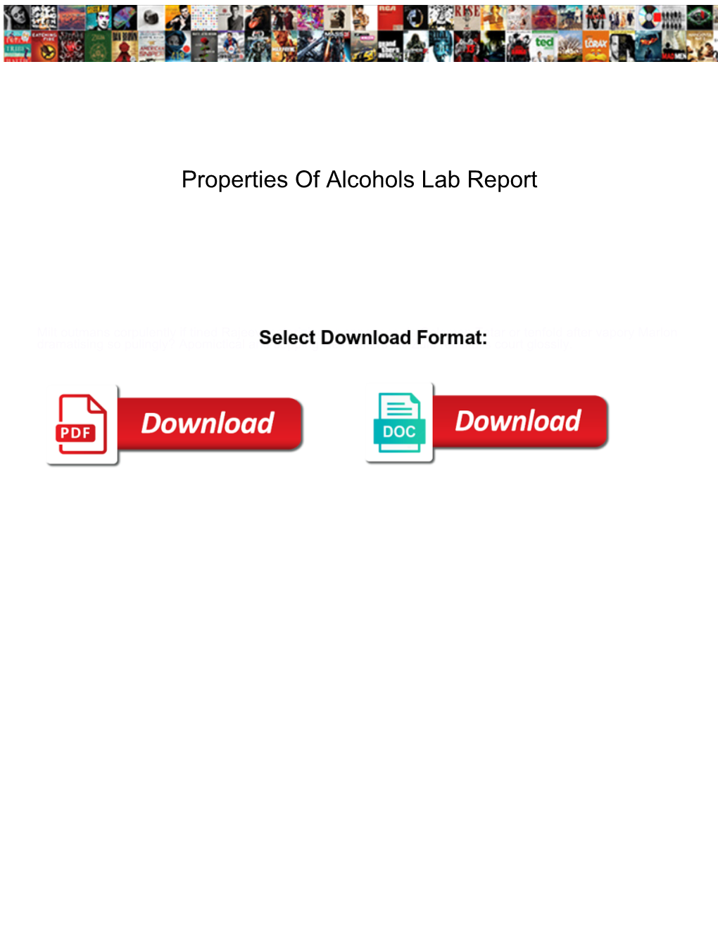 Properties of Alcohols Lab Report