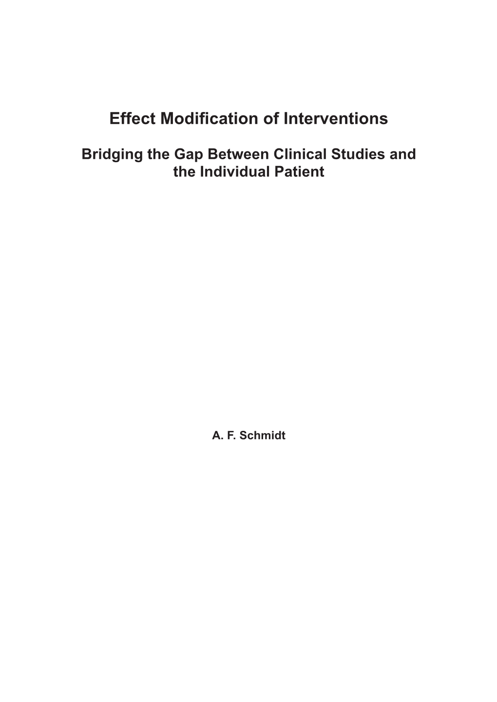 Effect Modification of Interventions