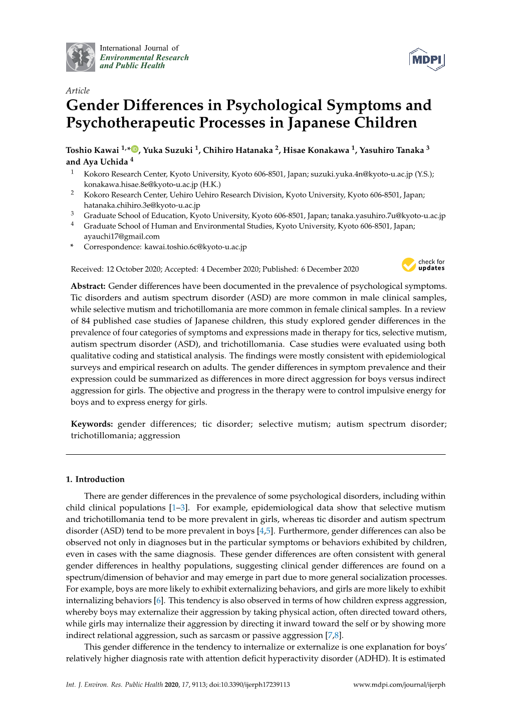 Gender Differences in Psychological Symptoms and Psychotherapeutic