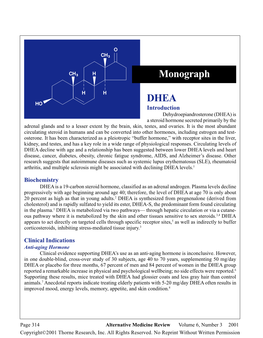 DHEA Monograph