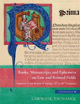 Books, Manuscripts & Ephemera on Law