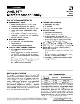 Am5 86™ Microprocessor Family