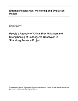 Risk Mitigation and Strengthening of Endangered Reservoirs in Shandong Province Project