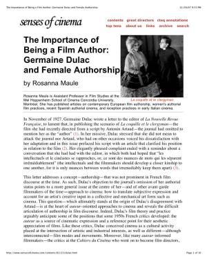 Germaine Dulac and Female Authorship 12/28/07 9:53 PM